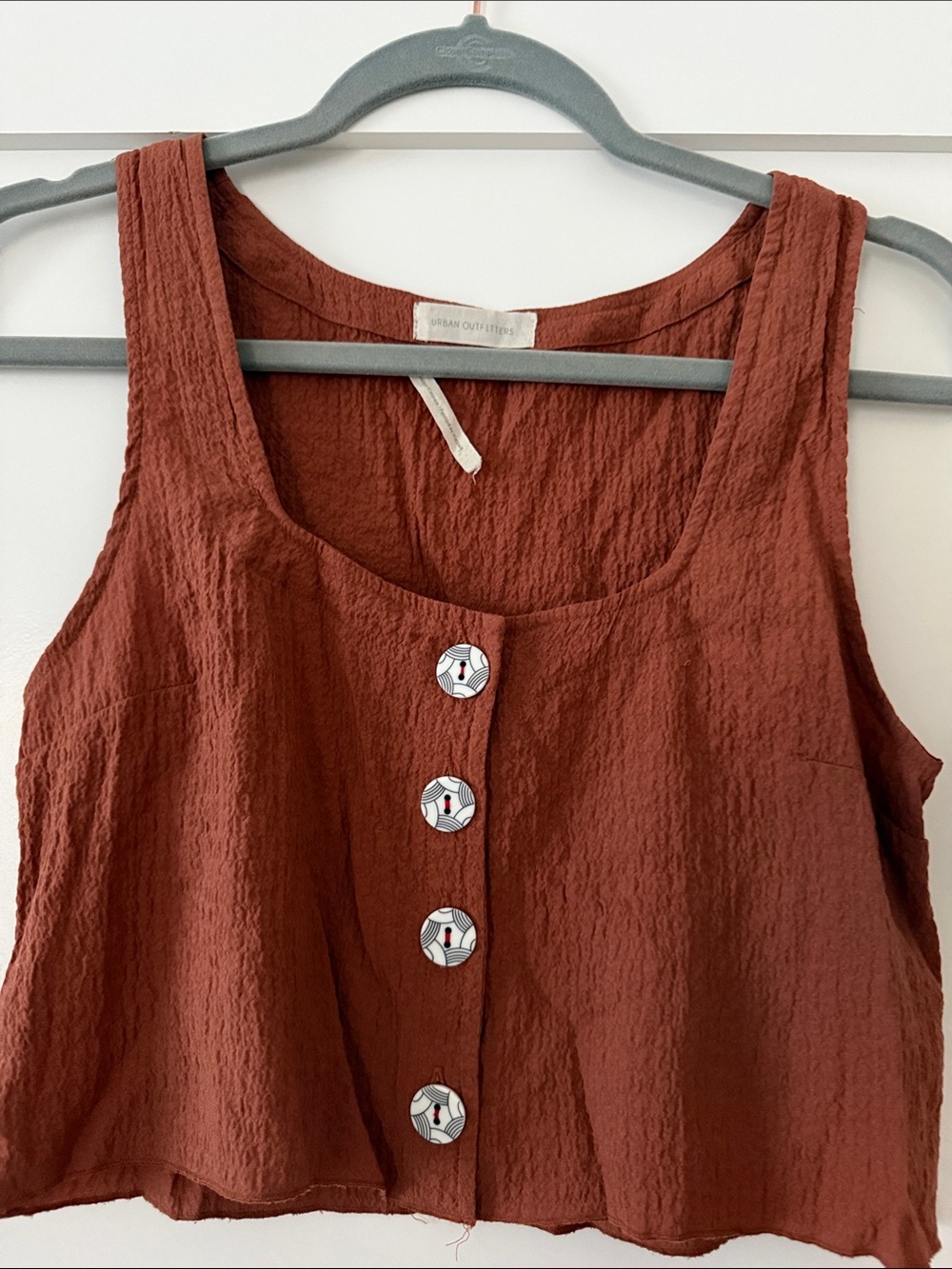 Urban Outfitters set of 2 Textured Button-Front Tanks